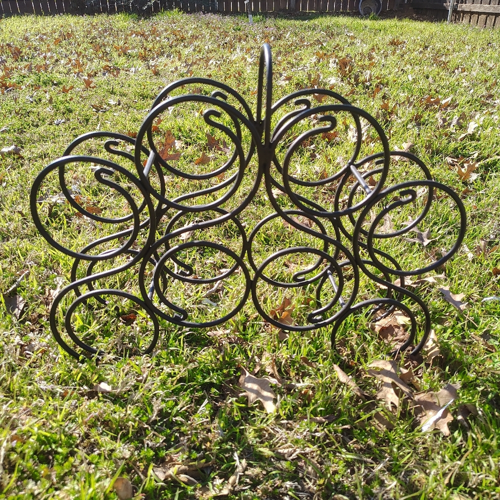 Stylish Black Metal Wine Bottle Holder